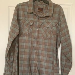 Prana Men’s Button Down Shirt, XL